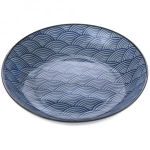 Керамична десертна чиния, синя, Ф 18 см