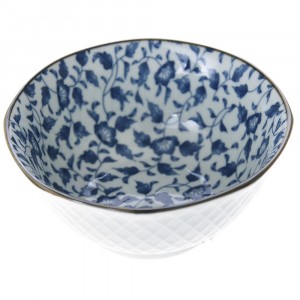Керамична купа, сини листа, Ф 15 см