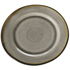 Керамична чиния, сива, Ф 22 см