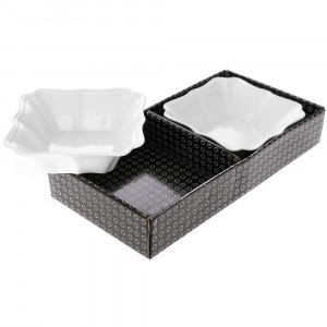 Комплект керамични купички, квадрат, 33х17х6 см