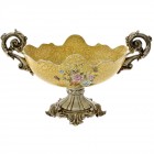 Полирезинова фруктиера, букет, злато, 43х24х30 см