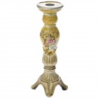 Полирезинов свещник, букет, злато, 11х11х34 см