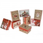Коледни картонени кутийки, 4 модела, 11х8х6 см