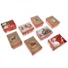 Коледни картонени кутийки, 4 модела, 11х8х6 см