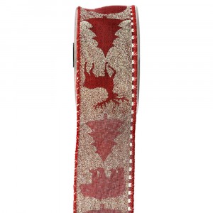 Панделка щампа, гора, червена, 6,5 Х 9,1 М
