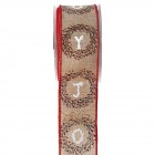 Панделка зебло щампа, JOY, беж, 5,2 Х 9,10 М