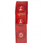 Панделка зебло щампа, JOY, червена, 5,2 Х 9,10 М