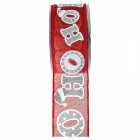 Панделка щампа, HO-HO, червена, 5,2 Х 9,10 М