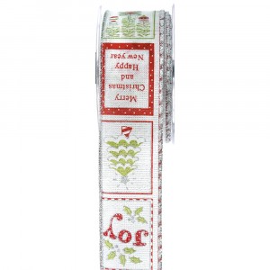 Панделка, заснежена елха, сребро, 5,5 Х 9,10 М