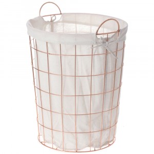 Метален кош за пране с плат, 39х48 см