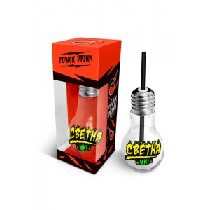 Крушка със сламка и кутия за подарък , 24СМ, 400мл “Светна ми“