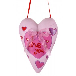 Папиемаше ср.сърце-розово,1м.,30см.(1/8)