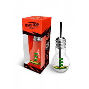 Крушка със сламка и кутия за подарък , 24СМ, 400мл  “Алкохолометър“