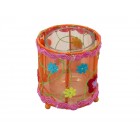 Оранжева органза свещник,1м.,10см.(1/36)