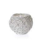 Плетена кашпа топка бяла 14х20СМ,1/32