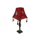 Лампа,кожа,кристали,черв.,35см.,1м.(1/24)