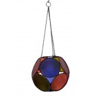 Свещник кожа,кръг,цветен,16см.,1м.(1/24)