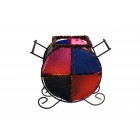 Свещник кожа,делва цветен,13см.,1м.(2/24)