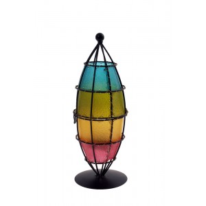 Свещник кожа,комета,цветен,25см.,1м.(1/24)