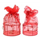 Торбичка червена органза,S/2,14х9х33см.