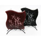 Свещ палми вълниста, 2 фитила, 2цв. 17х22см (1/12)