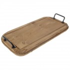 дървена дъска с метални дръжки