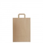 Торбичка хартия, крафт, натурал, 22х31+10 см