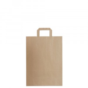 Торбичка хартия, крафт, натурал, 22х31+10 см