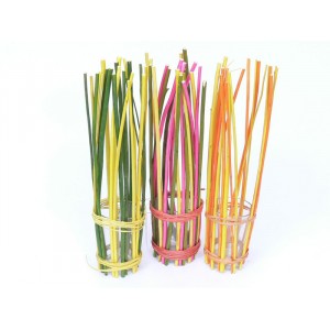 Ваза декор,цветни пръчки, 3 цв та, 28см. (6/72)