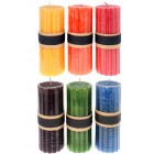 Свещ колона релеф,22см.,6цв.(9/18)