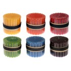 Свещ колона релеф,10см.,6цв.(12/24)