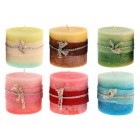 Свещ колона-връв,10см.,6цв.(12/24)