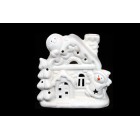 Порцелан свет. снежна къща с фиг. 12x1 см. (1/36)