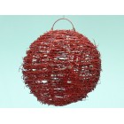 Плетена светеща топка червена 25 см (1/16)