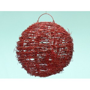 Плетена светеща топка червена 25 см (1/16)