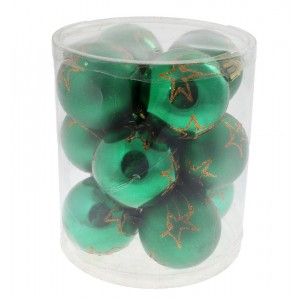 Топка мат+гланц снежинка 2цв та, S/12, 6см(1/36)