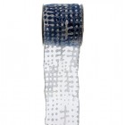 Панделка,синя органза+брокат1м.7.5см.9.4м.(25/100)