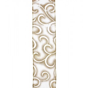 Панделка,златиста органза 1м.7.5см.9.4м.(25/100)