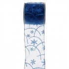 Панделка, синьо+ брокат 1м.7.5см.9.4м.(25/100)