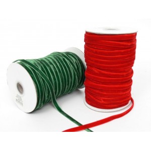 Панделка плюш 2 цвята, 6мм/46м (1/100)