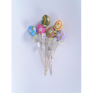 Яйца на клечка цветя  6 цв. 4 см.12/120
