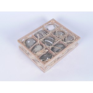 Яйце керамика в кутия  сиво S/9 4 см. 1/24