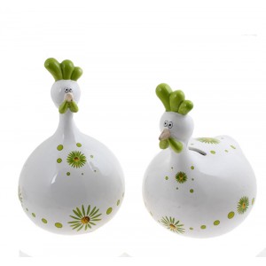 Лъскав петел зелена шарка касичка,24см ,2м.(2/12)