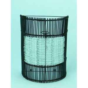 Лампа плет-пръчки и стъкло, 1 мод., 34 см.