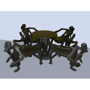 Туземец- комплект маса с 4 стола