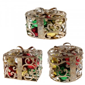 Метален коледен подарък спирала-зл.,10см.,3м.,1/40