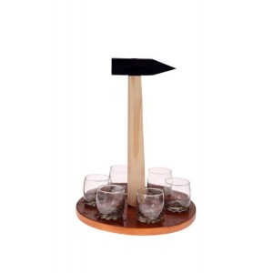 Чук с надпис и 6чаши,30cm