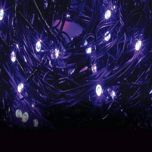  Гирлянд, 100 сини Super LED/диодни/прозрачен кабел