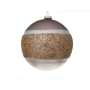 Стъклена топка декор ср/зл,1мод.,12см(1/6/24)