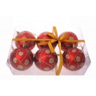 Топка червена декор S/6,1мод.,8см(1/48)